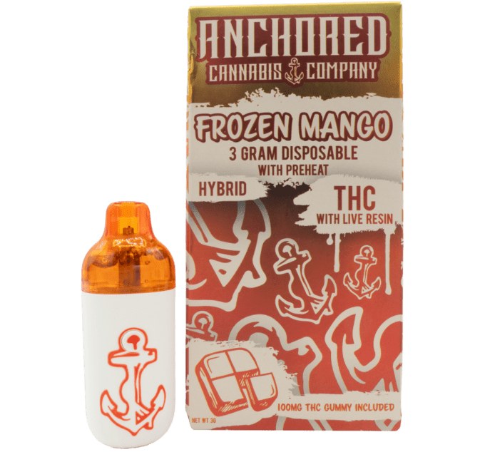 Anchored 3 Gram THCA Vape – Frozen Mango