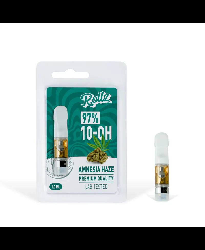 Rollz 97% 10-OH-HHC Amnesia Haze Vape Cartridge (1ml)