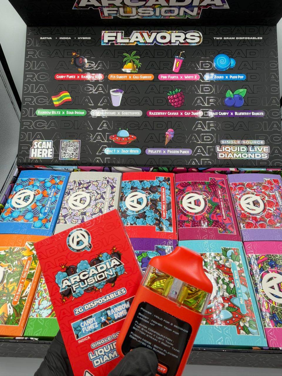 Arcadia Fusion Candy Fumez x Rainbow Bomb Disposable - Imagen 3